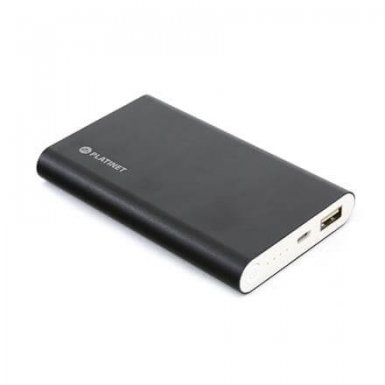 Platinet Power Bank 10000 mAh - външна батерия с USB изход за таблети и смартфони (черен-бял)