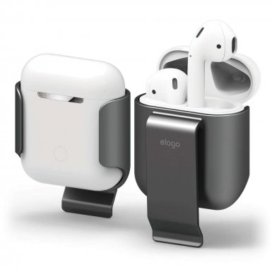 Elago Airpods Carrying Clip - полимерна щипка за оригиналния калъф на Apple Airpods (сив)