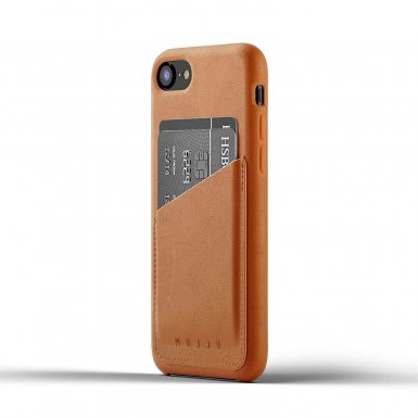 Mujjo Leather Wallet Case - кожен (естествена кожа) кейс с джоб за кредитна карта за iPhone XS, iPhone X (кафяв)