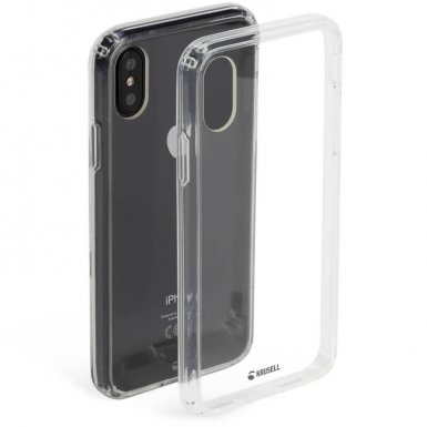 Krusell Kivik Cover - хибриден удароустойчив кейс за iPhone XS, iPhone X (прозрачен)