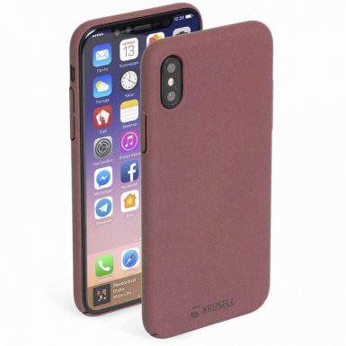 Krusell Sandby Cover - поликарбонатов кейс за iPhone XS, iPhone X (червен)