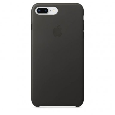 Apple iPhone Leather Case - оригинален кожен кейс (естествена кожа) за iPhone 8, iPhone 7 (тъмносив)