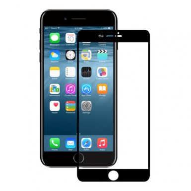 Eiger 3D Glass Case Friendly Curved Tempered Glass - калено стъклено защитно покритие с извити ръбове за целия дисплея на iPhone 8, iPhone 7, iPhone 6/6S (черен-прозрачен)