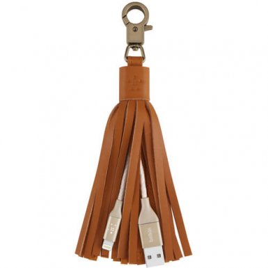 Belkin Mixit Lightning to USB Cable Leather Tassel - кабел тип ключодържател за всички устройства с Lightning порт (златист)