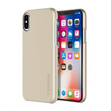 Incipio Feather Case - тънък поликарбонатов кейс за iPhone XS, iPhone X (златист)