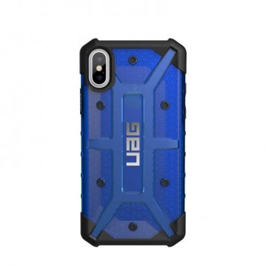 Urban Armor Gear Plasma - удароустойчив хибриден кейс за iPhone XS, iPhone X (син-прозрачен)