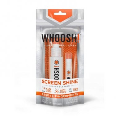 Whoosh DUO+ 100ml. Desk bottle and 8ml. Pocket bottle with antimicrobial microfiber cloth - антибактериален спрей и микрофибърна кърпичка за почистване на дисплеи