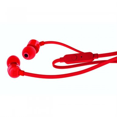 JBL T110 in-ear headphones - слушалки с микрофон за мобилни устройства (червен)