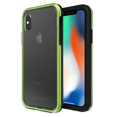 LifeProof Slam - удароустойчив кейс за iPhone XS, iPhone X (зелен-прозрачен)