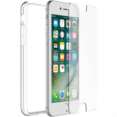 Otterbox Clearly Protected Skin With Alpha Glass - тънък силиконов кейс и стъклено защитно покритие за дисплея на iPhone 8, iPhone 7 (прозрачен)