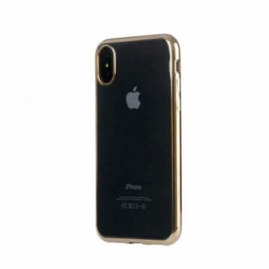 Tucano Elektro Flex Case - силиконов (TPU) калъф за iPhone XS, iPhone X (прозрачен-златист)