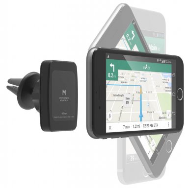 Elago M Car Magnetic Mount Plus - магнитна поставка за радиатора на кола за смартфони (черна)
