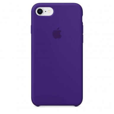 Apple Silicone Case - оригинален силиконов кейс за iPhone 8, iPhone 7 (лилав)