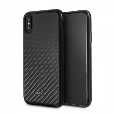 Mercedes-Benz Dynamic Leather Hard Case - дизайнерски кожен кейс за iPhone X (черен)