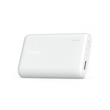 Anker PowerCore 10000 mAh с PowerIQ и VoltageBoost- преносима външна батерия (2.4 Ампера) с технология за бързо зареждане (бял)
