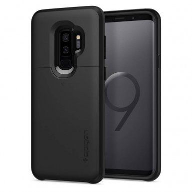 Spigen Slim Armor Case CS - хибриден кейс с отделение за кр. карти и най-висока степен на защита за Samsung Galaxy S9 Plus (черен)