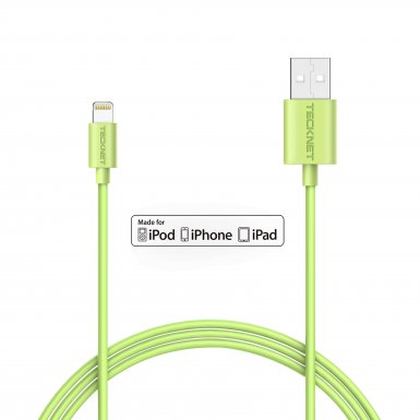 TeckNet P101 Apple MFi Certified Lightning to USB Cable 1m. - изключително здрав и качествен Lightning кабел за iPhone, iPad, iPod с Lightning (1 метър) (зелен)