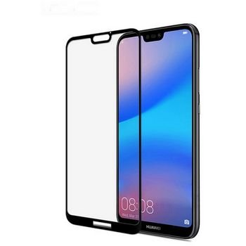 Premium Full Glue 5D Tempered Glass - обхващащо и ръбовете стъклено защитно покритие за дисплея на Huawei P20 Lite (черен)