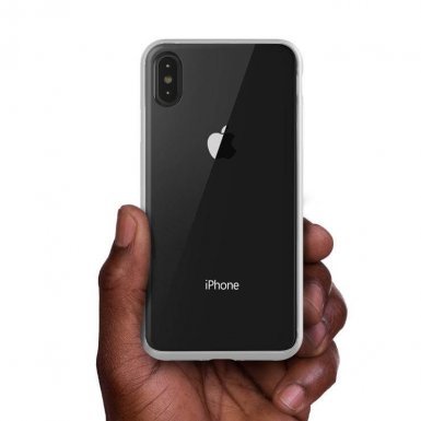 Verus Crystal Bumper Case - хибриден удароустойчив кейс за iPhone XS Max (сребрист-прозрачен)