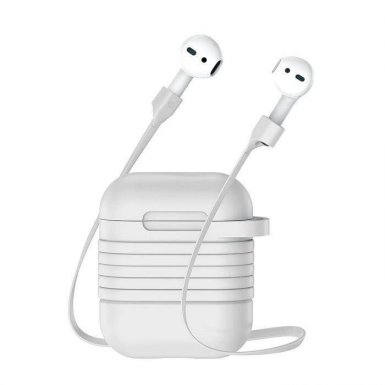 Baseus Airpods Silicone Case - силиконов калъф за Apple Airpods (бял)