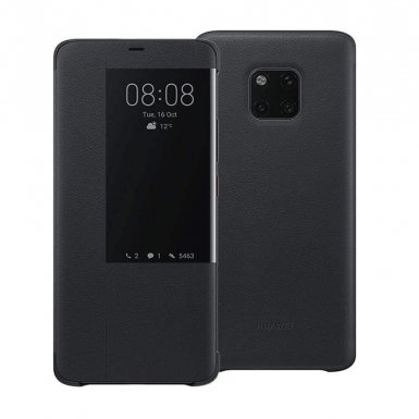 Huawei Smart View Cover - оригинален кожен калъф за Huawei Mate 20 Pro (черен)