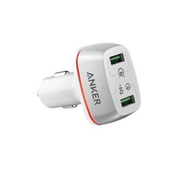 Anker PowerDrive+ 2 Ports Quick Charge 3.0 42W Dual USB Car Charger с PowerIQ - зарядно за кола с два USB изхода и технология за бързо зареждане (бял)