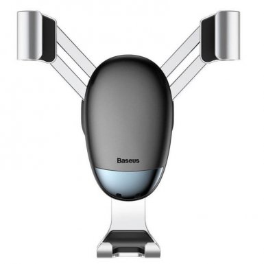 Baseus Mini Gravity Car Vent Mount - поставка за радиатора на кола за смартфони с дисплеи до 6 инча (сребриста)