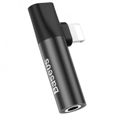 Baseus Lightning & Audio Adapter - Lightning адаптер с Lightning порт и 3.5 мм аудио вход за устройства с Lightning порт (черен)
