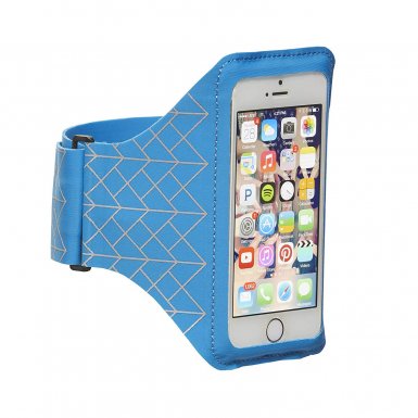 STM Sports Armband - неопренов спортен калъф за ръка за iPhone 5S, iPhone 5, iPhone 5C, iPhone SE (син)