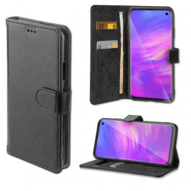 4smarts Premium Wallet Case URBAN - кожен калъф с поставка и отделение за кр. карта за Samsung Galaxy S10 (черен)