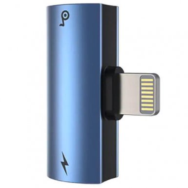 Baseus Double Lightning Adapter L46 - двоен Lightning адаптер за устройства с Lightning порт (син)