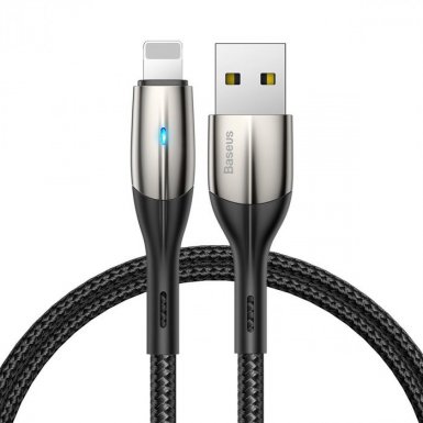Baseus Horizontal Data Cable - Lightning USB кабел за iPhone, iPad и iPod с Lightning порт (200 см) (черен)