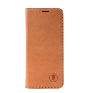 JT Berlin BookCase Tegel Case - хоризонтален кожен (естествена кожа) калъф тип портфейл за Samsung Galaxy S10 (кафяв)