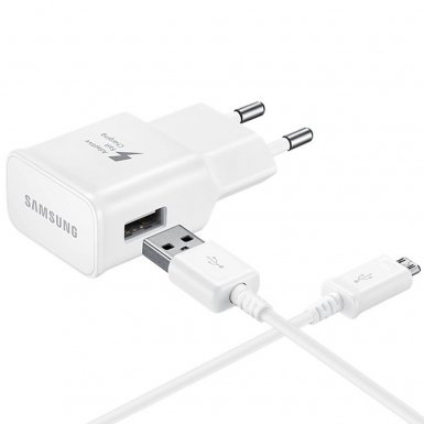 Samsung Fast Charger EP-TA20EW - захранване с USB изход и MicroUSB кабел за смартфони и таблети (bulk)