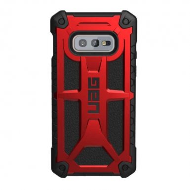 Urban Armor Gear Monarch - удароустойчив хибриден кейс за Samsung Galaxy S10E (червен)