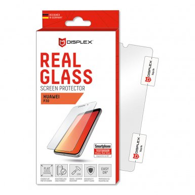Displex Real Glass 10H Protector 2D - калено стъклено защитно покритие за дисплея на Huawei P30 (прозрачен)