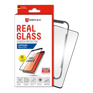 Displex Real Glass 10H Protector 3D Full Cover FPS wtih TPU Case - силиконов калъф и калено стъклено защитно покритие за дисплея на Samsung Galaxy S10 Plus