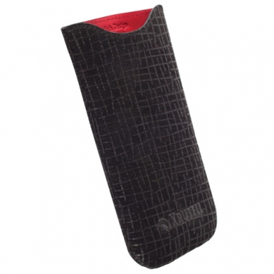 Krusell Visby 3XL - калъф от естествена кожа за iPhone 8, iPhone 7, iPhone 6S, Galaxy S4, S3, One X, Z10, Nexus 4, Xperia S/T, Lumia 900, Moto G и др. (черен)