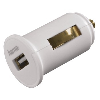 Hama USB Car Charger 5V 2.4A - зарядно за кола за iPad, iPhone, iPod, таблети и смартфони (бял)