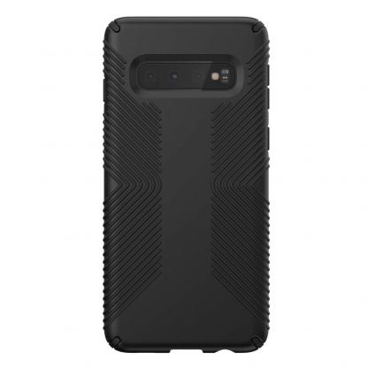 Speck Presidio Grip Case - удароустойчив хибриден кейс за Samsung Galaxy S10 (черен)