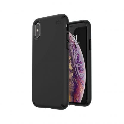 Speck Presidio Pro Case - удароустойчив хибриден кейс за iPhone XS, iPhone X (черен)
