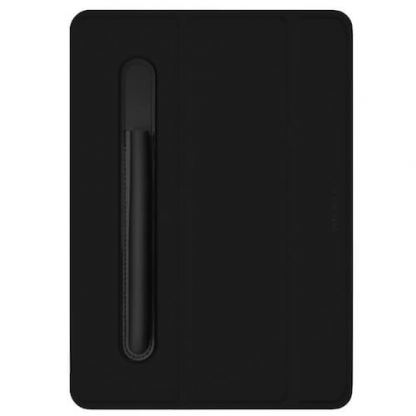 Macally Stand Pen Case - полиуретанов калъф и поставка с отделение за Apple Pencil за iPad 7 (2019) (черен)