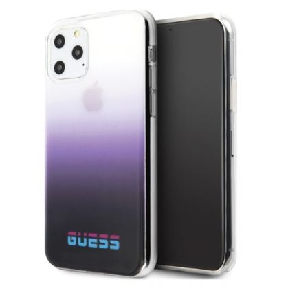 Guess California Hard Case - дизайнерски кейс с висока защита за iPhone 11 Pro Max (лилав)