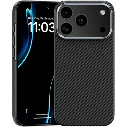 Кевларен кейс с MagSafe за iPhone 18 Pro Max, iPhone 17 Pro Max - Benks Armor Air Kevlar Metal Frame Case 600D (черен)