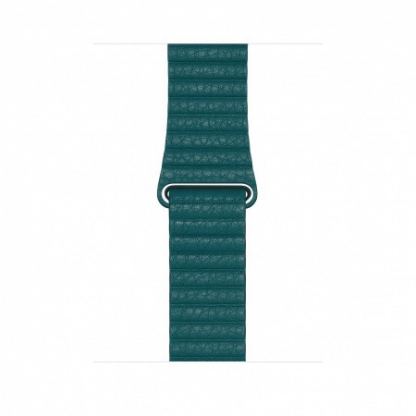 Apple Peacock Leather Loop Medium - оригинална кожена каишка за Apple Watch 42мм, 44мм (зелен)