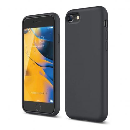 Elago Silicone Case - качествен силиконов (TPU) калъф за iPhone SE (2020), iPhone 8, iPhone 7 (тъмносив)