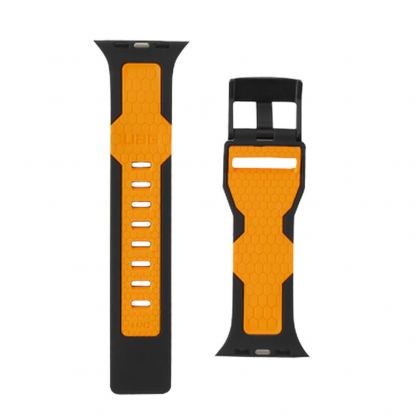 Urban Armor Gear Civilian Strap - изключително здрава силиконова каишка за Apple Watch 42мм, 44мм (черен)