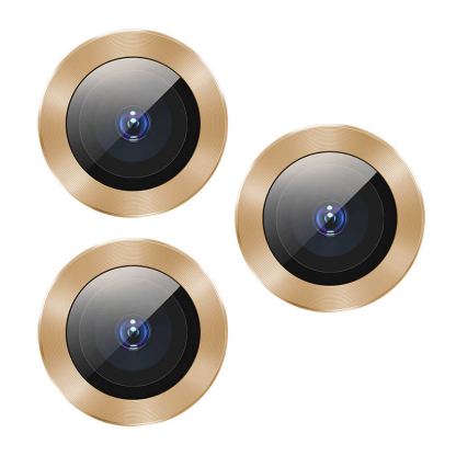 Baseus Alloy Protection Ring Lens Film - предпазни стъклени лещи за камерата на iPhone 11 Pro, iPhone 11 Pro Max (златист)