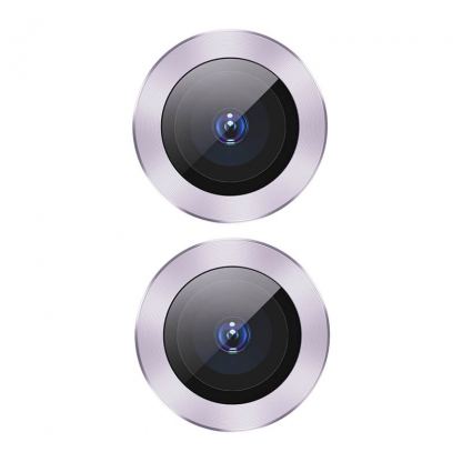 Baseus Alloy Protection Ring Lens Film - предпазни стъклени лещи за камерата на iPhone 11 (лилав)