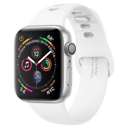 Spigen Air Fit Band - силиконова каишка за Apple Watch 38mm, 40mm (бял)
